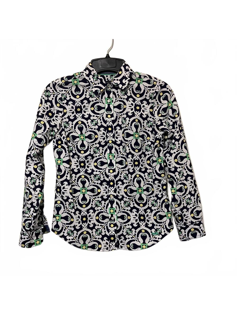 Talbots Preppy Whimsical Long Sleeve Women's Lightweight Button-Up Shirt XS (2)